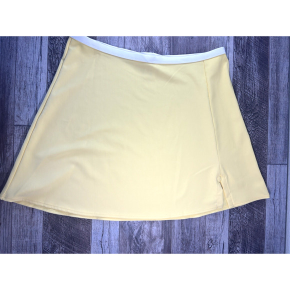 Wilo The Label Skirt Womens Medium Yellow White‎ Ribbed Pull On Casual - Picture 1 of 6